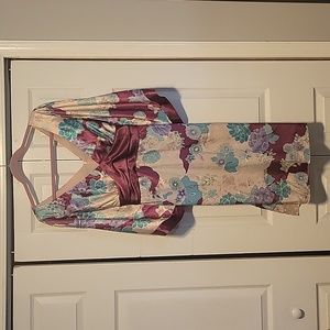 Arden B Sz L, Chinese inspired floral pattern dress.